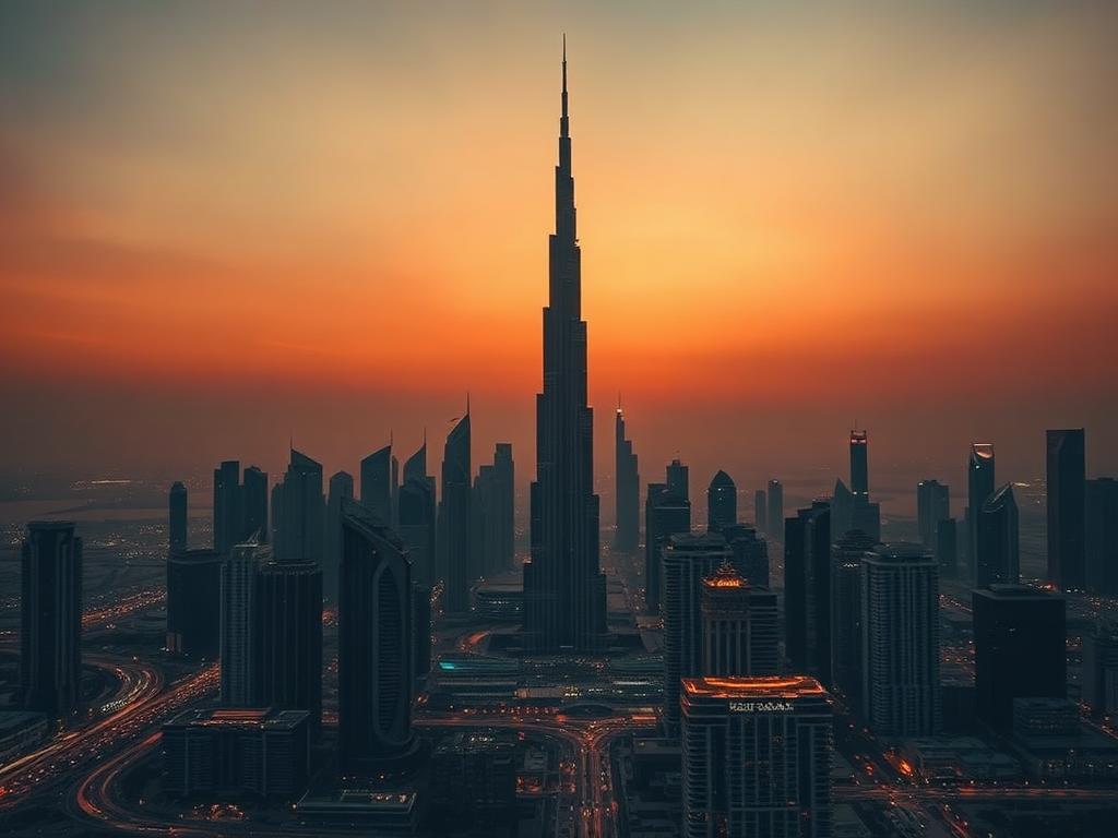 Dubai skyline at dusk